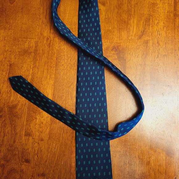 Alynn ~ Dollar Sign Vintage Necktie ~ Excellent Condition - Picture 1 of 4